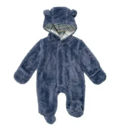Magnificent Baby - Winter Sky Minky Pram Sherpa Footie, Navy