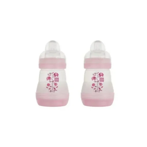 Mam - 2 unidades de frascos anti-cólicas 5 onças sortidas rosa/azul/branco