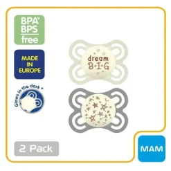 Mam - Chupeta Perfect Night Collection 2Ct, 0-6 M, Unissex