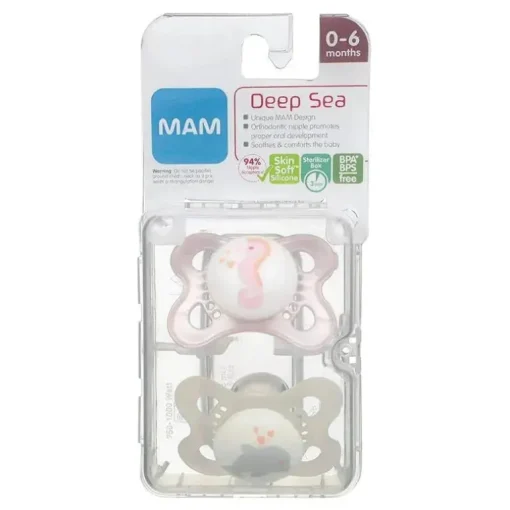 Mam - Chupeta 2Pk Girl Deep Sea, 0/6M
