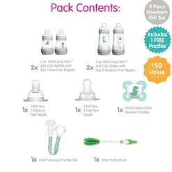 Mam - Conjunto de presente para recém-nascidos 9Pk Infant Basics, transparente