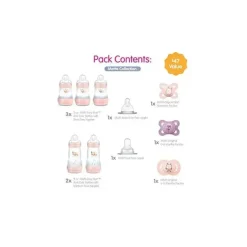Mam - Conjunto Matte Baby Essentials 5 onças. &amp; 9 onças, garota