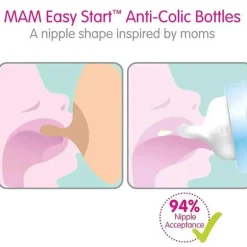 Mam - Mamadeira Anti-Cólica 5 Oz Fluxo Lento Unissex Branco
