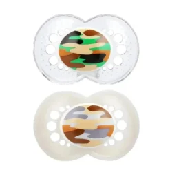 Mam 2 pacotes de chupeta ortodôntica camuflada de silicone para mais de 16 meses - as cores podem variar