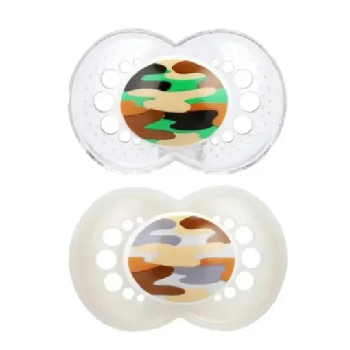 Mam 2 pacotes de chupeta ortodôntica camuflada de silicone para mais de 16 meses - as cores podem variar
