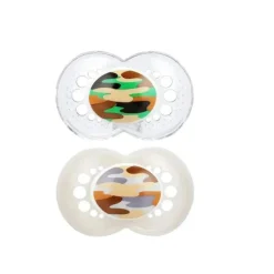 Mam 2 pacotes de chupeta ortodôntica camuflada de silicone para mais de 16 meses - as cores podem variar