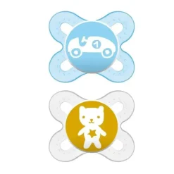 MAM 2 pacotes de chupeta para recém-nascidos macios - azul/transparente