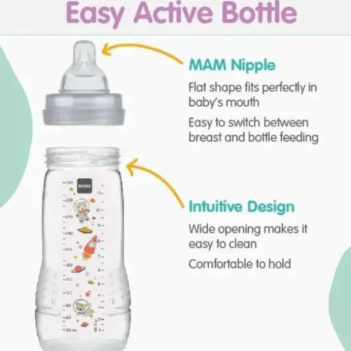 Mam - 2Pk Easy Active Bottle Frascos de fluxo rápido, 11 onças