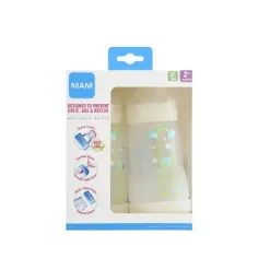 Mam - 2Pk mamadeiras anticólicas de 9 onças de fluxo médio (as cores podem variar)