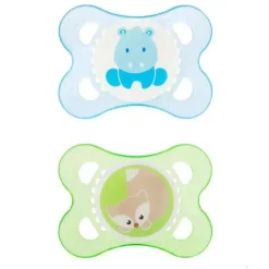 Mam Animals 0-6M chupetas, cores podem variar, pacote de 2