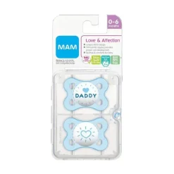 Mam Chupeta Amor e Carinho 2Ct - Papai 0 - 6 M Menino