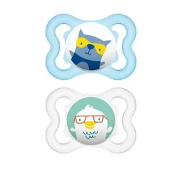 MAM Mini Air Mam chupeta e estojo de esterilização para pele sensível, 2 unidades