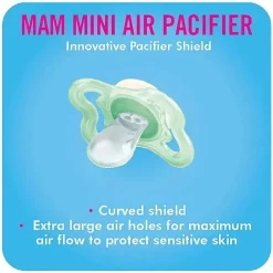 MAM Mini Air Mam chupeta e estojo de esterilização para pele sensível, 2 unidades
