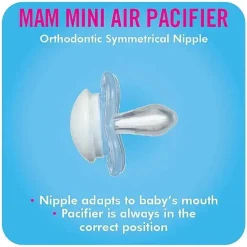 MAM Mini Air Mam chupeta e estojo de esterilização para pele sensível, 2 unidades
