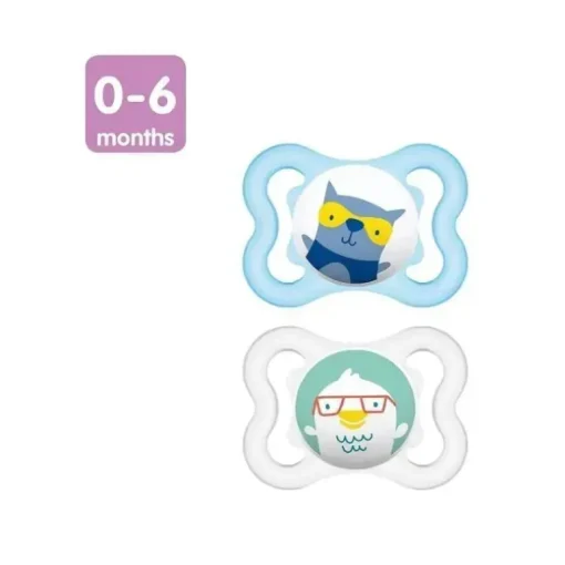 MAM Mini Air Mam chupeta e estojo de esterilização para pele sensível, 2 unidades