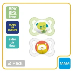 Mam Mini Chupeta de Ar 0-6M, Pacote com 2, Verde