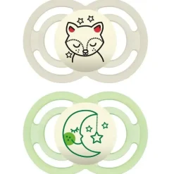 Mam 2-Pack 6+ Meses Perfect Night Chupeta - Amarelo/Verde