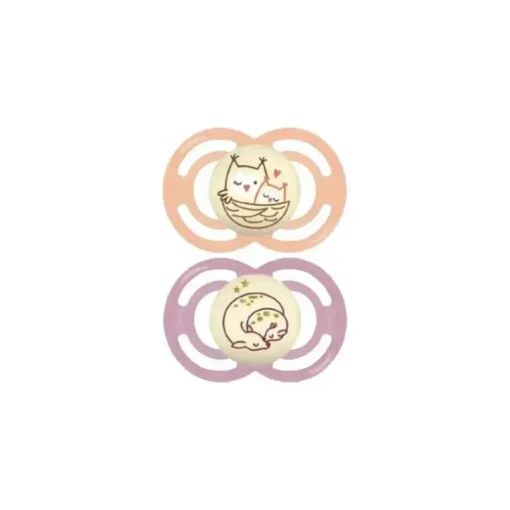 Mam 2-Pack 6+ Meses Perfect Night Chupeta - Rosa/Roxo