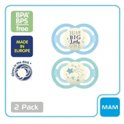 Mam 2-Pack 6+ Meses Perfect Night Chupeta - Azul