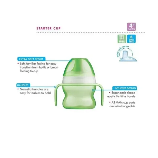 MAM Starter Cup com alças, menino, 5 oz