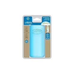 Manga estreita para garrafa de vidro de 8 onças / 250 ml do Dr. Brown | Manga de mamadeira 100% silicone - azul