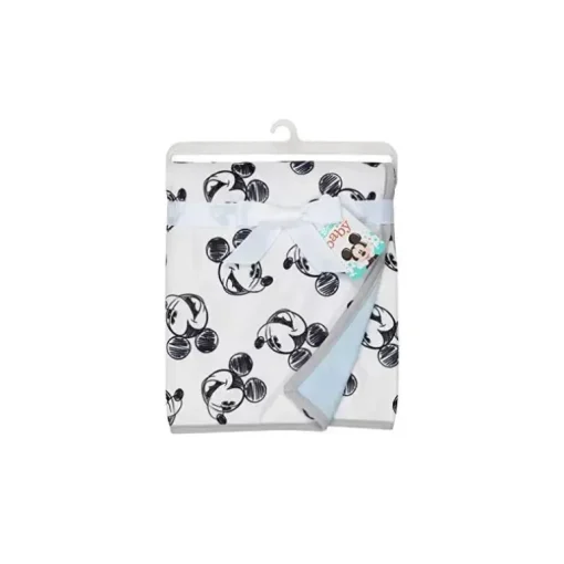 Manta de bebê do Mickey Mouse Lambs &amp; Ivy preto e branco