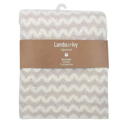Manta de bebê macia Chevron Chenille Lambs &amp; Ivy