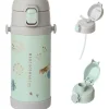 Marcus & Marcus - Straw & Spout Insulated Water Bottle, Olive Green
