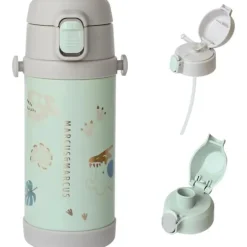 Marcus & Marcus - Straw & Spout Insulated Water Bottle, Olive Green