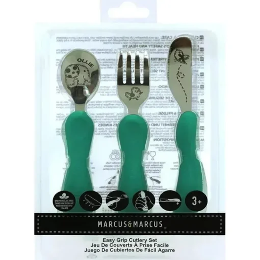 Marcus &amp; Marcus - Jogo Colher Anatômica Garfo e Faca Elefante 3pcs