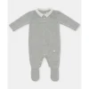 Martin Aranda - Baby Boy Long Romper With Feet Glace, Light Blue