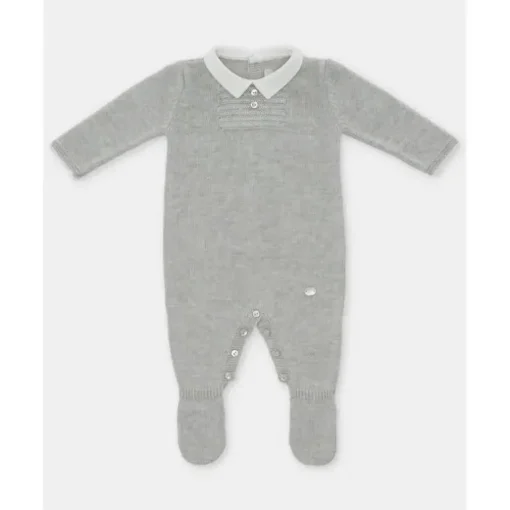 Martin Aranda - Baby Boy Long Romper With Feet Glace, Light Blue