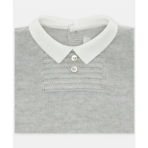 Martin Aranda - Baby Boy Long Romper With Feet Glace, Light Blue