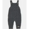 Martin Aranda - Baby Boy Separate Knit Short Overall Moutard, Light Grey