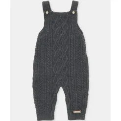 Martin Aranda - Baby Boy Separate Knit Short Overall Moutard, Light Grey