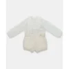 Martin Aranda - Baby Boy Set Shirt & Boys Shorts With Suspenders Tenerezza, Ivory