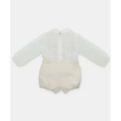 Martin Aranda - Baby Boy Set Shirt & Boys Shorts With Suspenders Tenerezza, Ivory