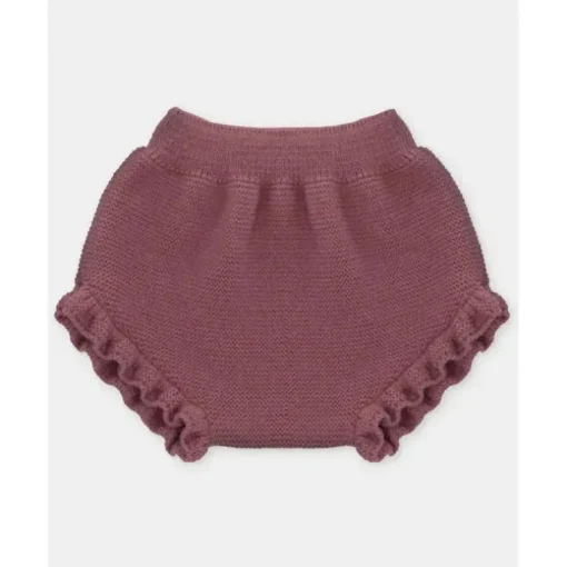 Martin Aranda - Baby Girl Separate Knit Bloomer Plum, Light Pink
