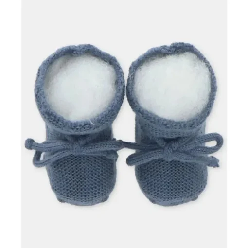 Martin Aranda - Baby Girl Knit Booties Garden, Rosa Palo