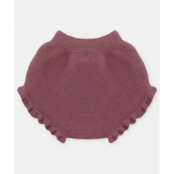 Martin Aranda - Baby Girl Separate Knit Bloomer Plum, Light Pink