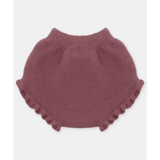 Martin Aranda - Baby Girl Separate Knit Bloomer Plum, Light Pink