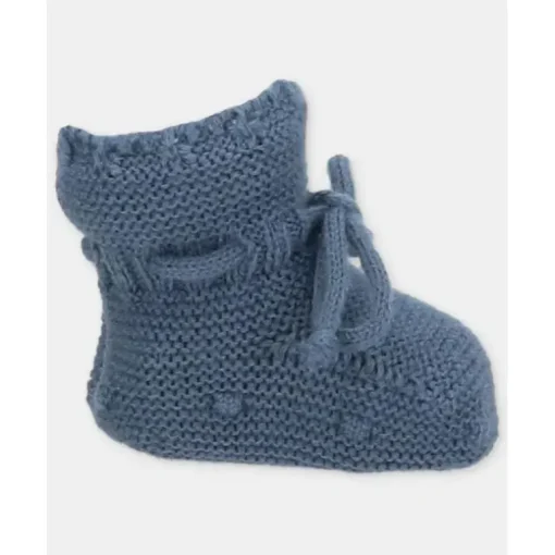 Martin Aranda - Baby Girl Knit Booties Garden, Rosa Palo