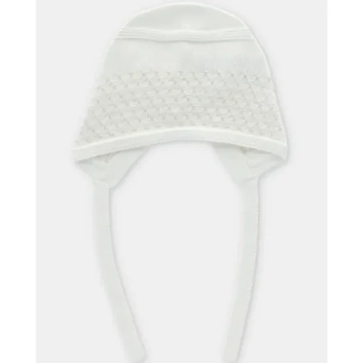 Martin Aranda - Baby Knit Bonnet Albi, Blanco Roto