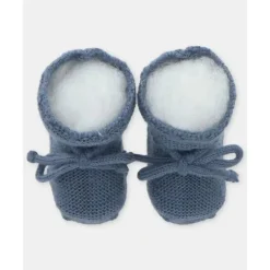 Martin Aranda - Baby Knit Booties Garden, Blue Grey