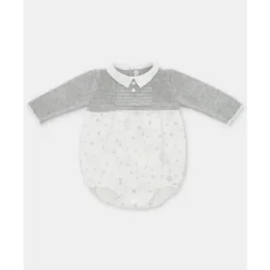 Martin Aranda - Baby Short Knit Romper & Glace, Light Grey