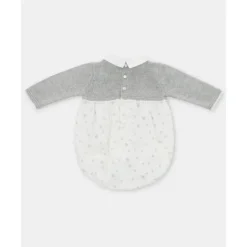 Martin Aranda - Baby Short Knit Romper & Glace, Light Grey