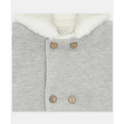 Martin Aranda - Baby Sweater Knit Lined Pramsuit With Removable Feet Glace, Light Grey