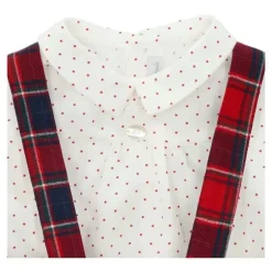 Martin Aranda - Conjunto Camisa e Bloomer Woven Boy Natale, Vermelho/Branco