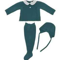 Martin Aranda - Conjunto Leve-me para Casa Suéter, Leggins e Bonnet Petit Flowers, Verde