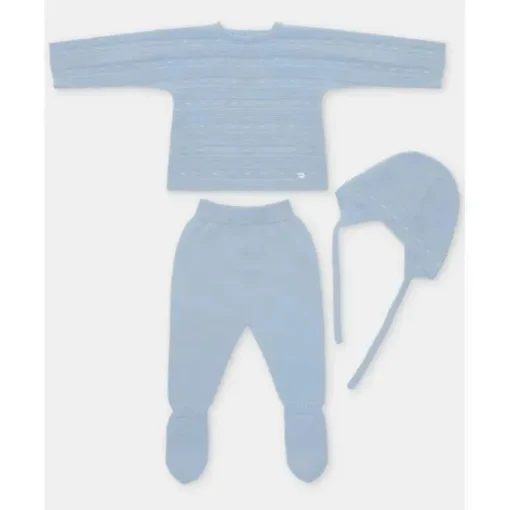 Martin Aranda - Take Me Home Set Sweater, Leggings & Bonnet Dolcezza, Light Blue